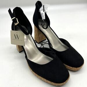Worthington Womens Panama Block Heel Pumps Black Size 10M